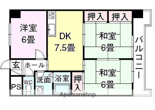 愛媛県松山市南久米町 久米駅 3DK マンション 賃貸物件詳細
