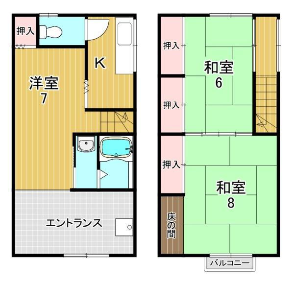 大阪府大阪市鶴見区諸口１ 横堤駅 3K 一戸建て 賃貸物件詳細