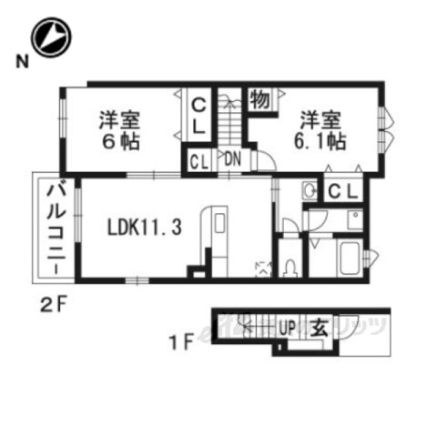 滋賀県東近江市建部堺町 八日市駅 2LDK アパート 賃貸物件詳細