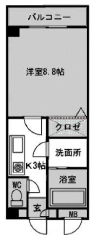 福岡県福岡市西区愛宕３ 室見駅 1K マンション 賃貸物件詳細