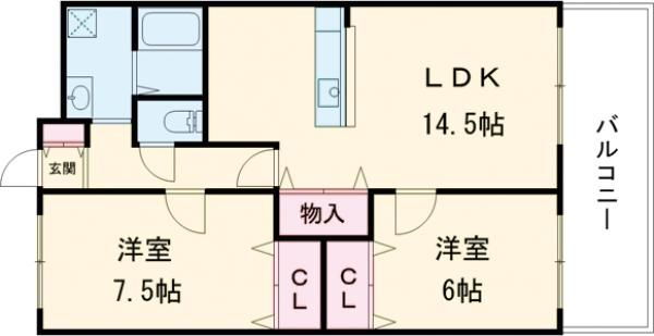 兵庫県加東市下滝野１ 滝駅 2LDK アパート 賃貸物件詳細