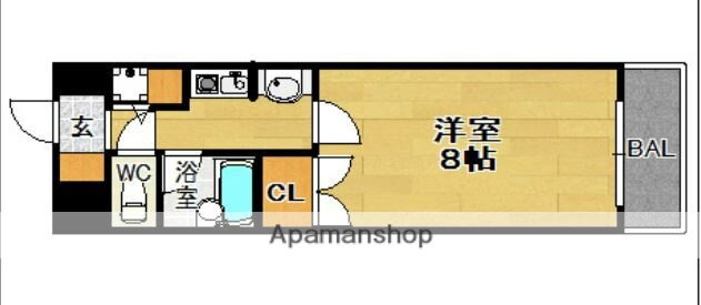タイタス原 2階 1K 賃貸物件詳細