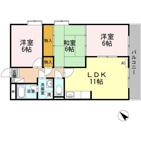 広島県広島市安佐南区川内２ 緑井駅 3LDK マンション 賃貸物件詳細