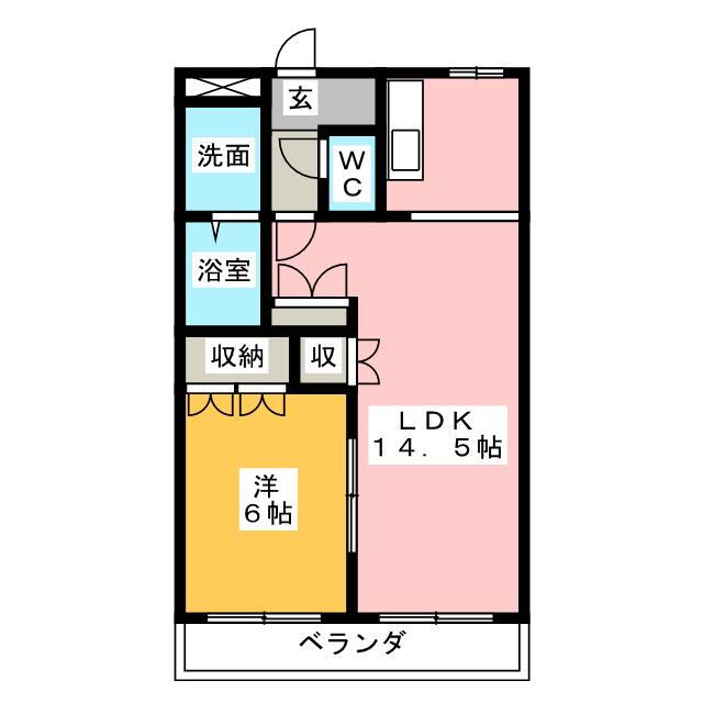 クローバーグリーンＶ 2階 1LDK 賃貸物件詳細