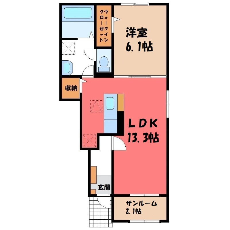 群馬県前橋市天川大島町 前橋大島駅 1LDK アパート 賃貸物件詳細