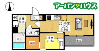 岡山県岡山市北区神田町１ 大元駅 1LDK アパート 賃貸物件詳細