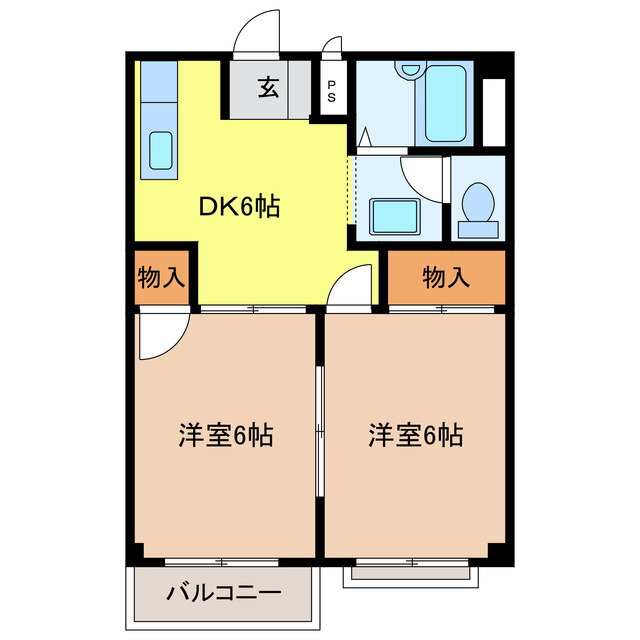 岐阜県羽島市正木町新井 2DK アパート 賃貸物件詳細