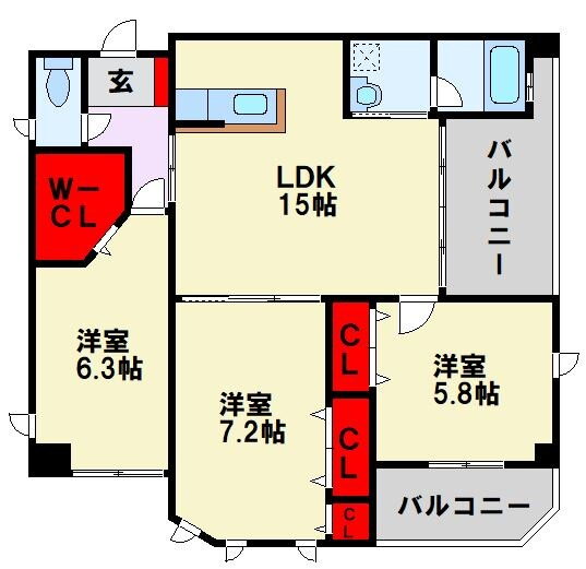 福岡県北九州市八幡東区枝光本町 スペースワールド駅 3LDK マンション 賃貸物件詳細