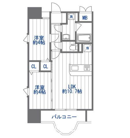 福岡県福岡市博多区住吉４ 博多駅 2LDK マンション 賃貸物件詳細