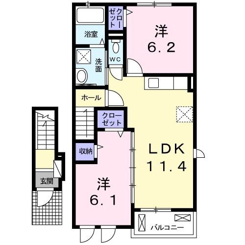 香川県丸亀市綾歌町富熊 栗熊駅 2LDK アパート 賃貸物件詳細