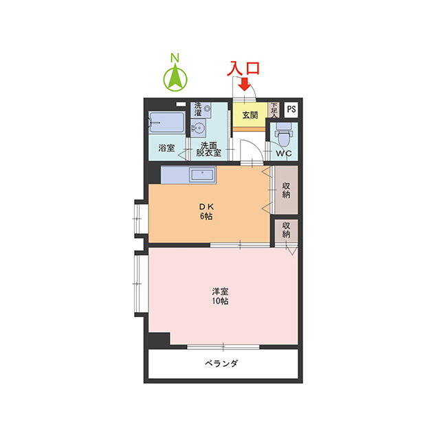 リバティ大和田 6階 1DK 賃貸物件詳細