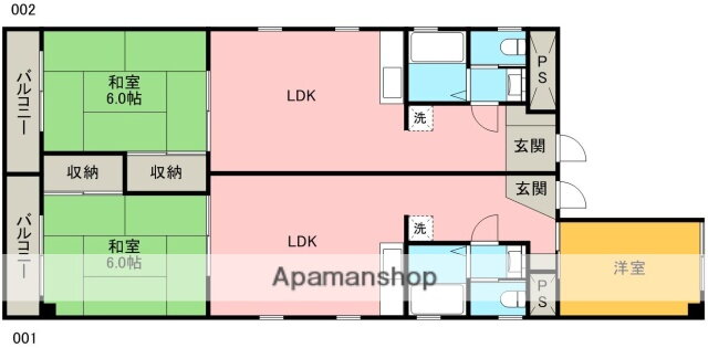 ＭＡＹビル 3階 2LDK 賃貸物件詳細