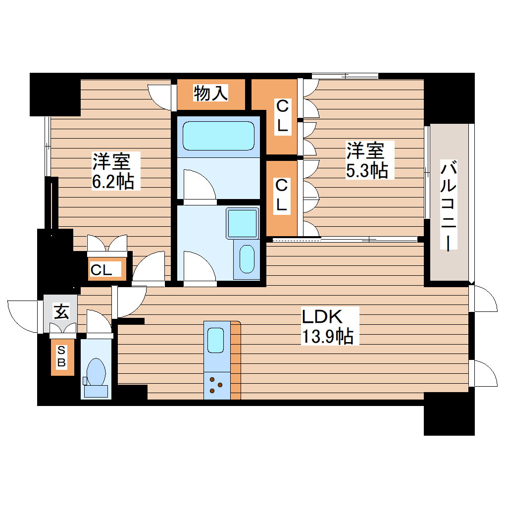 ラピスラズリ上杉 12階 2LDK 賃貸物件詳細