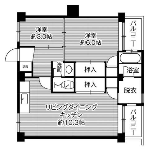福岡県古賀市花見東３ 千鳥駅 2LDK マンション 賃貸物件詳細