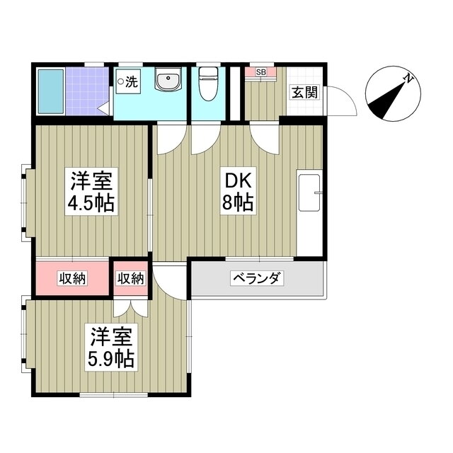 栃木県小山市花垣町１ 小山駅 2DK マンション 賃貸物件詳細