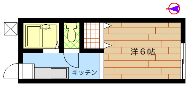 カトレアハイツ 2階 1K 賃貸物件詳細