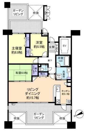 福岡県福岡市中央区赤坂３ 六本松駅 3LDK マンション 賃貸物件詳細