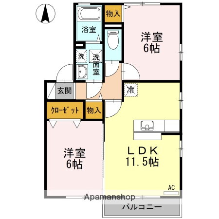愛媛県松山市北吉田町 2LDK アパート 賃貸物件詳細