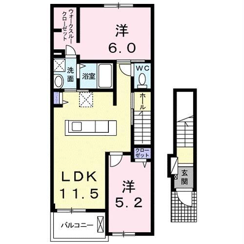 広島県福山市御幸町大字下岩成 道上駅 2LDK アパート 賃貸物件詳細