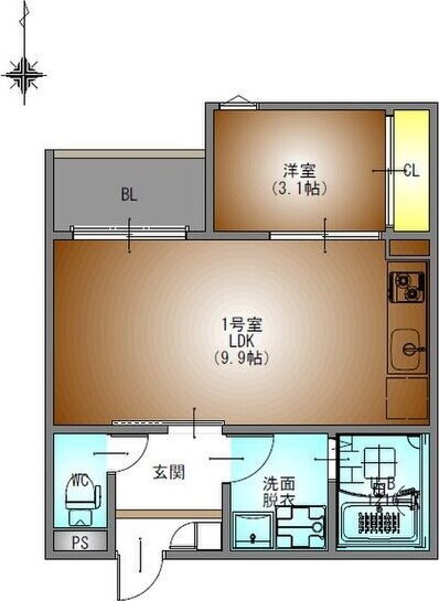 愛知県名古屋市熱田区三番町 東海通駅 1LDK アパート 賃貸物件詳細