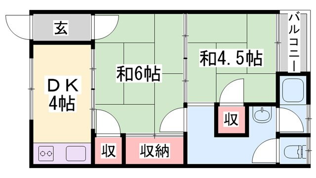 兵庫県姫路市伊伝居 野里駅 2DK アパート 賃貸物件詳細