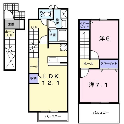 山口県宇部市恩田町３ 東新川駅 2LDK アパート 賃貸物件詳細