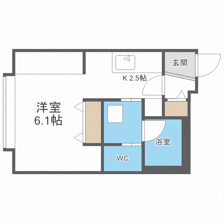 北海道札幌市白石区菊水六条４ 菊水駅 1K マンション 賃貸物件詳細