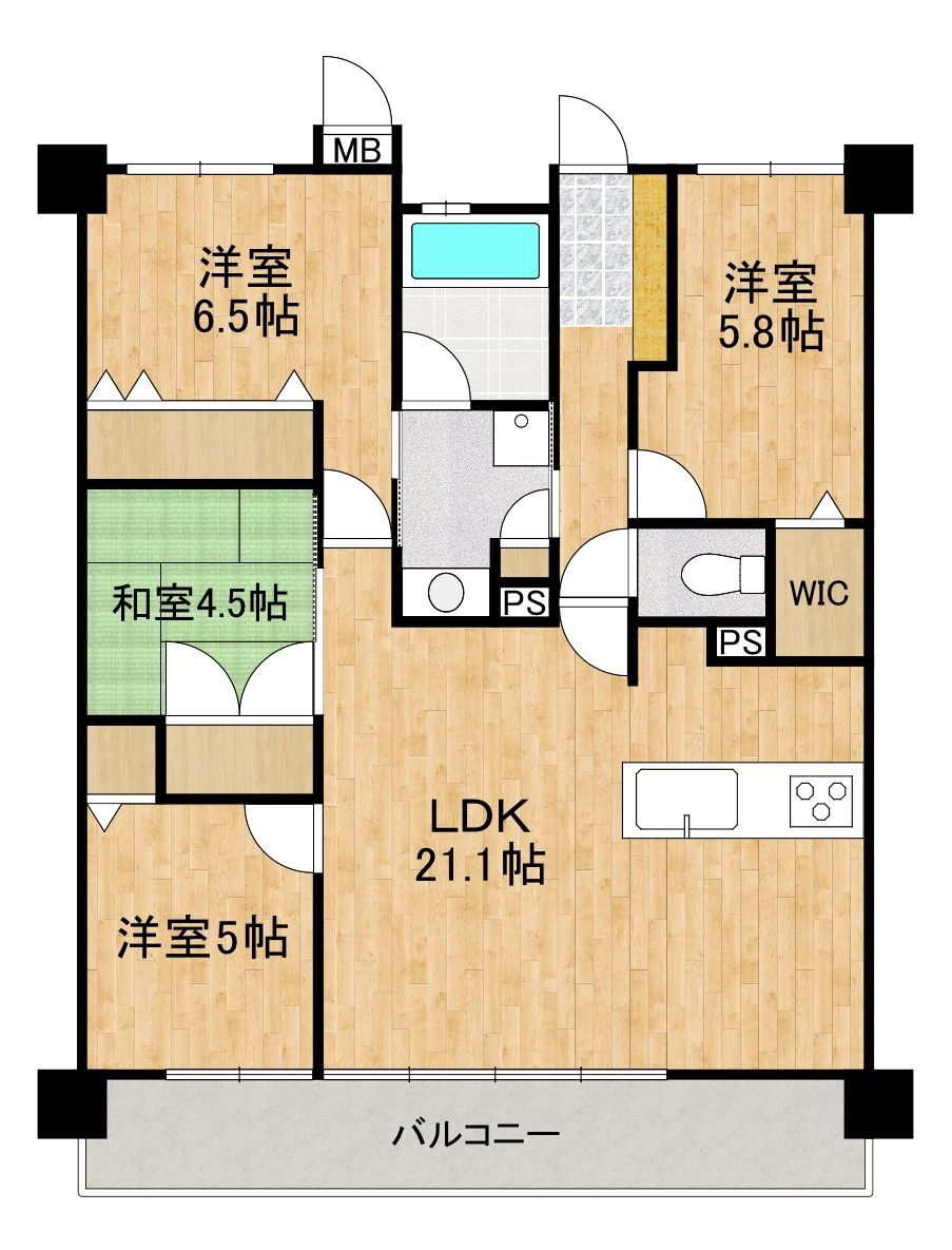 レクシア長嶺南ブライディア 3階 4LDK 賃貸物件詳細