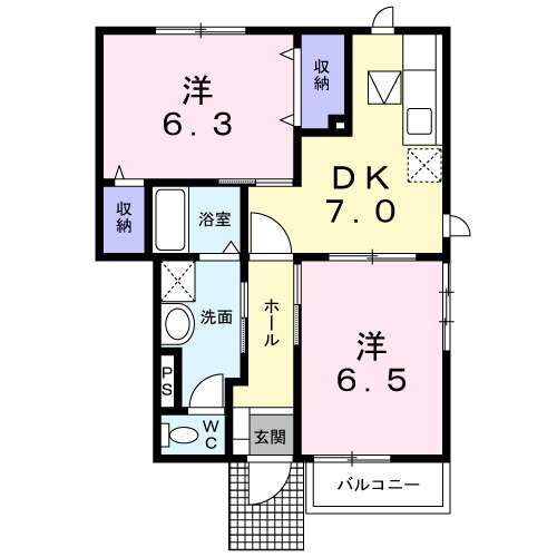 栃木県小山市犬塚６ 小山駅 2DK アパート 賃貸物件詳細