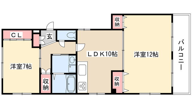 パピヨン香流 4階 2LDK 賃貸物件詳細