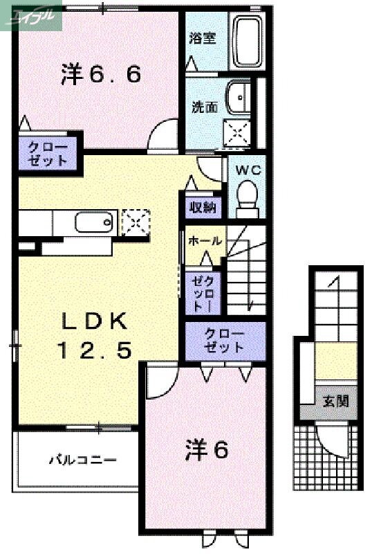 岡山県岡山市北区東花尻 庭瀬駅 2LDK アパート 賃貸物件詳細