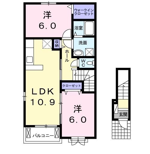 メゾン感田Ａ 2階 2LDK 賃貸物件詳細