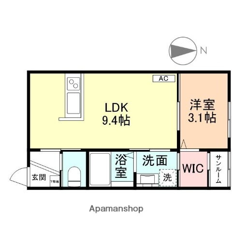 富山県富山市田中町５ 新庄田中駅 1LDK アパート 賃貸物件詳細