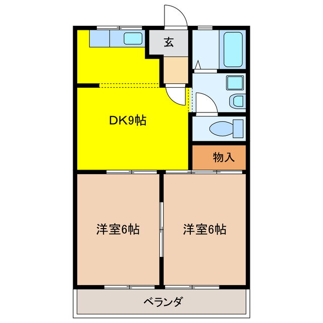 岐阜県大垣市昼飯町 2DK アパート 賃貸物件詳細