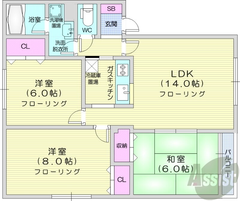 北海道札幌市北区北三十一条西１１ 北３４条駅 3LDK アパート 賃貸物件詳細