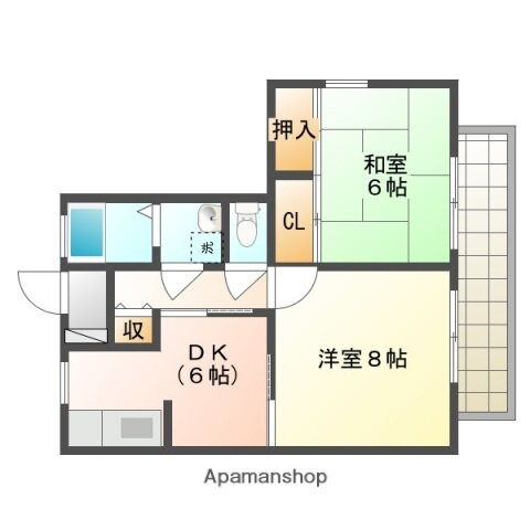 広島県広島市安佐南区東野２ 中筋駅 2DK アパート 賃貸物件詳細