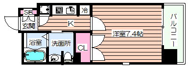 フォレシティ肥後橋 6階 1K 賃貸物件詳細