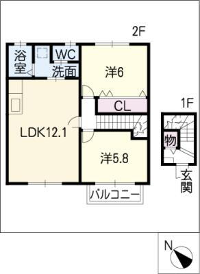愛知県西尾市熊味町小松島 西尾口駅 2LDK アパート 賃貸物件詳細