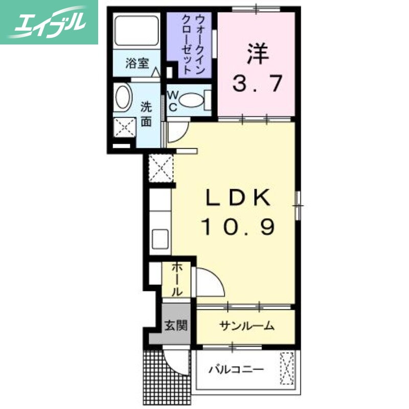 岡山県岡山市北区撫川 庭瀬駅 1LDK アパート 賃貸物件詳細