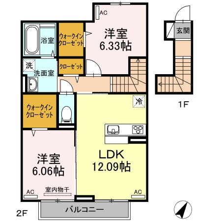 徳島県徳島市中島田町４ 徳島駅 2LDK アパート 賃貸物件詳細