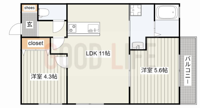兵庫県三木市本町１ 三木上の丸駅 2LDK アパート 賃貸物件詳細