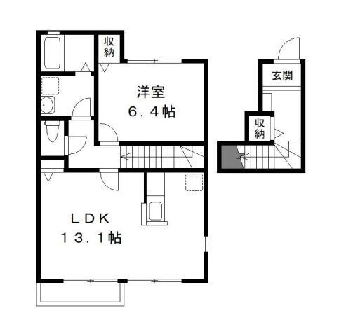 蘭房　Ａ棟 2階 1LDK 賃貸物件詳細