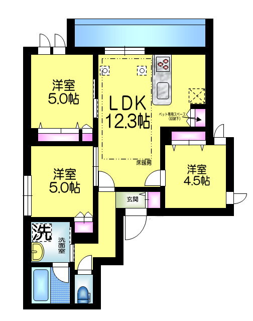 ラ　ルミエール 3階 3LDK 賃貸物件詳細