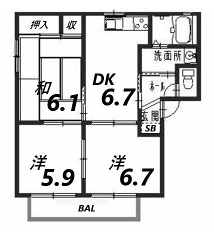 ＳＥＲＩＥ 2階 3DK 賃貸物件詳細