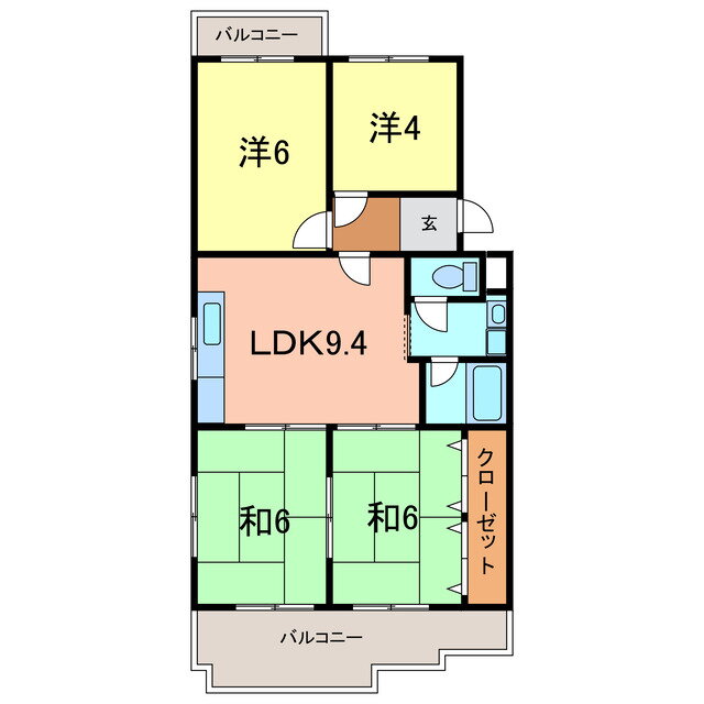 桃木マンション 4階 4LDK 賃貸物件詳細