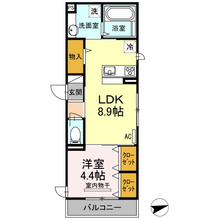 広島県広島市佐伯区五日市中央４ 楽々園駅 1LDK アパート 賃貸物件詳細