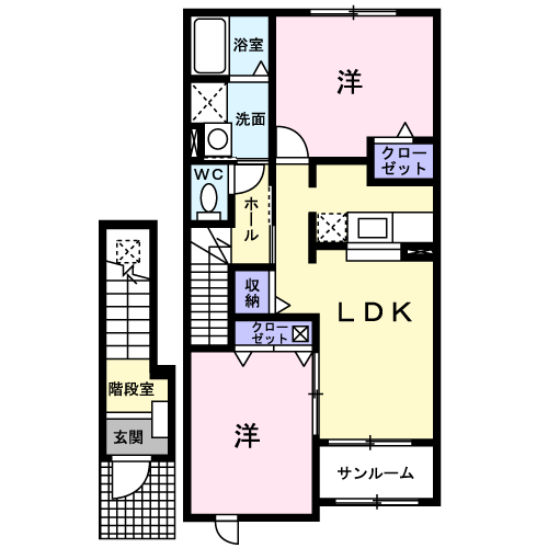 ハッピー　ハートハウス 2階 2LDK 賃貸物件詳細