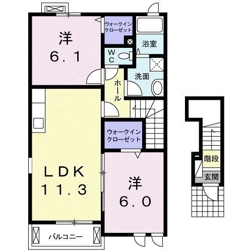 福岡県飯塚市柏の森 新飯塚駅 2LDK アパート 賃貸物件詳細