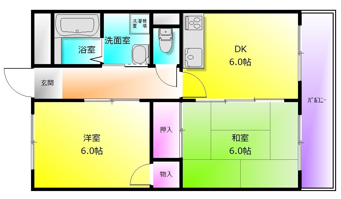 大阪府八尾市末広町１ 久宝寺口駅 2DK マンション 賃貸物件詳細