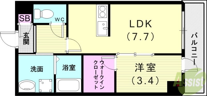兵庫県明石市硯町２ 西新町駅 1LDK マンション 賃貸物件詳細